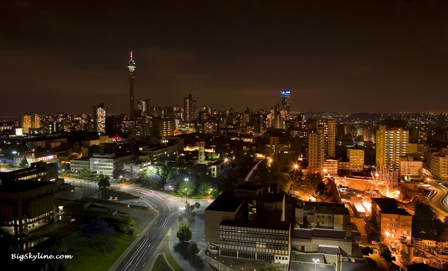 Night time skyline picture of Johannesburg