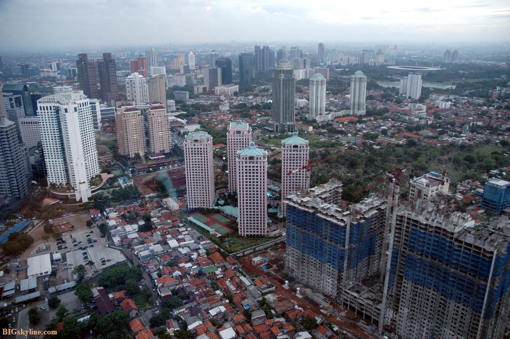 Skyline in Jakarta in Asia